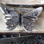 VINTAGE 1990-s Large Pink Enamel Crystal Openwork Butterfly BROOCH.
