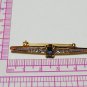 Vintage Small Gold Plated Graduated Clear Crsytal & Blue Glass Bar BROOCH.