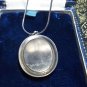 Antique Vintage 1950-s Ceramic White Lemon Floral Pendant 20 Inch Modern Chain