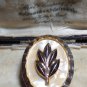 VINTAGE Oval Gold Western Germany Faux Mother of Pearl Raised Floral SCARF CLIP