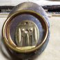 VINTAGE Oval Gold Western Germany Faux Mother of Pearl Raised Floral SCARF CLIP