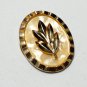 VINTAGE Oval Gold Western Germany Faux Mother of Pearl Raised Floral SCARF CLIP