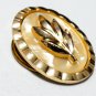 VINTAGE Oval Gold Western Germany Faux Mother of Pearl Raised Floral SCARF CLIP