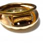 VINTAGE Oval Gold Western Germany Faux Mother of Pearl Raised Floral SCARF CLIP