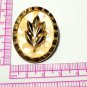 VINTAGE Oval Gold Western Germany Faux Mother of Pearl Raised Floral SCARF CLIP