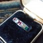 Vintage 1960-s Sterling Silver Multicolor Band Ring Size Uk P , US 7.5, 2.45g