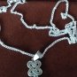 Vintage 1950-s 925 Sterling Silver Celtic Rose Quartz Pendant on Chain - 5.94 g