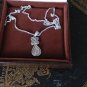 Vintage 1950-s 925 Sterling Silver Celtic Rose Quartz Pendant on Chain - 5.94 g