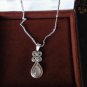 Vintage 1950-s 925 Sterling Silver Celtic Rose Quartz Pendant on Chain - 5.94 g