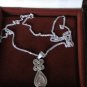 Vintage 1950-s 925 Sterling Silver Celtic Rose Quartz Pendant on Chain - 5.94 g