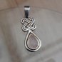 Vintage 1950-s 925 Sterling Silver Celtic Rose Quartz Pendant on Chain - 5.94 g