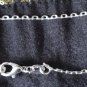 Vintage 1970-s Sterling Silver Beautiful Blue Glass Stone Necklace on Chain.
