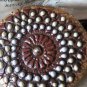 Vintage 1930-s Circular Abstract Ceramic Brooch - Very Rare and Beautiful!
