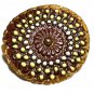 Vintage 1930-s Circular Abstract Ceramic Brooch - Very Rare and Beautiful!