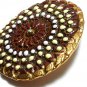 Vintage 1930-s Circular Abstract Ceramic Brooch - Very Rare and Beautiful!