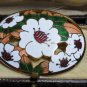 VINTAGE 1990 Large Goldtone Oval White/Green/Pink Champleve Enamel Floral BROOCH