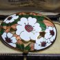 VINTAGE 1990 Large Goldtone Oval White/Green/Pink Champleve Enamel Floral BROOCH