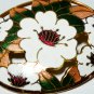 VINTAGE 1990 Large Goldtone Oval White/Green/Pink Champleve Enamel Floral BROOCH
