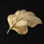 VINTAGE Large Exquisite Signed Goldtone Textured Stylized Floral Leaf BROOCH.