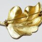 VINTAGE Large Exquisite Signed Goldtone Textured Stylized Floral Leaf BROOCH.