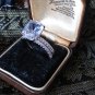 Vintage 1980-s 925 Sterling Silver Zircon Engagement  Ring  Size US 9 3/4, UK T