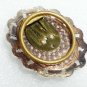 VINTAGE Blackened Rose Goldtone Faux MOP Raised Flowers SCARF RING CLIP - Rare!