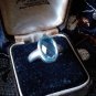 Antique Vintage 1940-s Blue Aquamarine 925 Sterling Silver Ring Size UK O , US 7