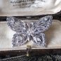 VINTAGE 1990-s PRETTY Silvertone Clear Crystal & Pearl Butterfly BROOCH