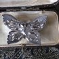 VINTAGE 1990-s PRETTY Silvertone Clear Crystal & Pearl Butterfly BROOCH