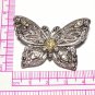 VINTAGE 1990-s PRETTY Silvertone Clear Crystal & Pearl Butterfly BROOCH
