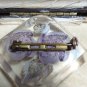 VINTAGE Pretty Clear Lilac & Pale Green Reversed Carved Lucite Floral BROOCH