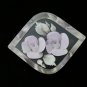 VINTAGE Pretty Clear Lilac & Pale Green Reversed Carved Lucite Floral BROOCH