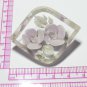 VINTAGE Pretty Clear Lilac & Pale Green Reversed Carved Lucite Floral BROOCH