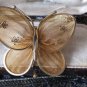 VINTAGE 1990-s Pretty Goldtone Metal Layered Mesh Winged Butterfly BROOCH