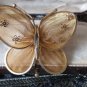 VINTAGE 1990-s Pretty Goldtone Metal Layered Mesh Winged Butterfly BROOCH