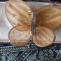 VINTAGE 1990-s Pretty Goldtone Metal Layered Mesh Winged Butterfly BROOCH