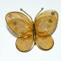 VINTAGE 1990-s Pretty Goldtone Metal Layered Mesh Winged Butterfly BROOCH