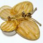 VINTAGE 1990-s Pretty Goldtone Metal Layered Mesh Winged Butterfly BROOCH