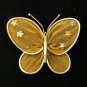 VINTAGE 1990-s Pretty Goldtone Metal Layered Mesh Winged Butterfly BROOCH