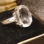 Vintage 1990-s Sterling Silver Natural Large Zircon Ring Size US 7, UK O