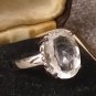 Vintage 1990-s Sterling Silver Natural Large Zircon Ring Size US 7, UK O