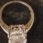 Vintage 1990-s Sterling Silver Natural Large Zircon Ring Size US 7, UK O