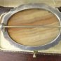 Antique Vintage Victorian Extremely Large and Heavy Silver Agate Brooch - 20.5 g