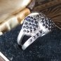 Antique Vintage 1940-s Sapphires Sterling Silver Ring Size UK N, US 6.5- .Heavy