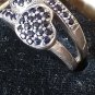Antique Vintage 1940-s Sapphires Sterling Silver Ring Size UK N, US 6.5- .Heavy