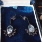 Vintage Unknown Age Black Oxidized Garnet 925 Sterling Silver Earrings -Heavy!