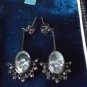 Vintage Unknown Age Black Oxidized Garnet 925 Sterling Silver Earrings -Heavy!