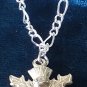 Vintage 1970-s Scottish Dinna Forget Silver Pendant on 18 inch Chain.