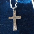 Antique Vintage Edwardian 1911 Birmingham Full Hallmarks Cross on Modern Chain.