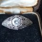 Vintage 1970-s Natural Zircon 925 Sterling Silver Ring Size UK S , US 9.